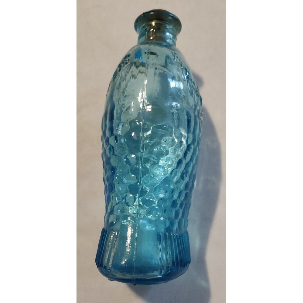 Vintage Blue Glass Fischs Bitters Bottle With Cork Stopper Made in Taiwan-3 Inch - Picture 2 of 6